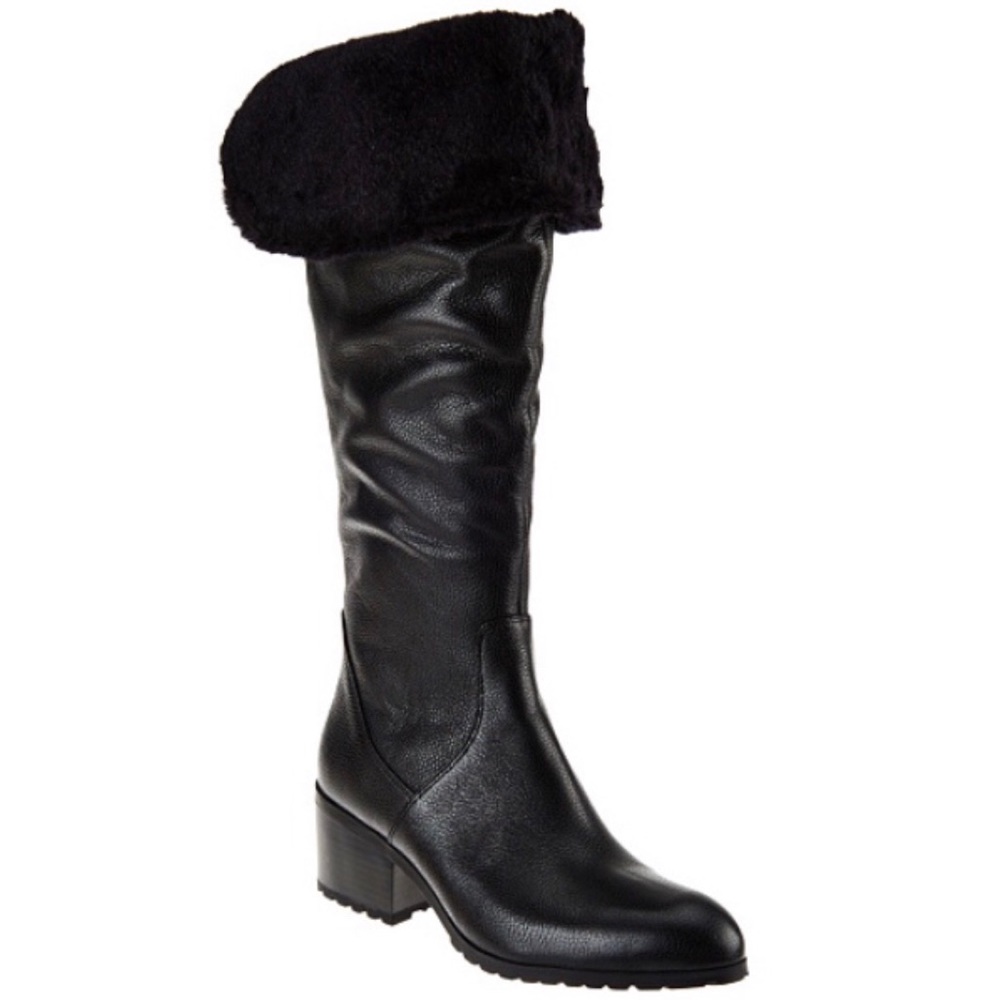 H by Halston Black Over the Knee Boots